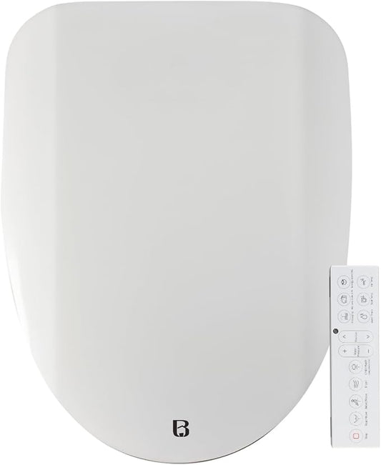 FN3 Smart Toilet Seat, Elongated Toilet Seat Slow Close, Electric Heated Bidet with Pre-Wet, Bidet Attachment for Toilet Warm Water, Air Dryer, Remote Control