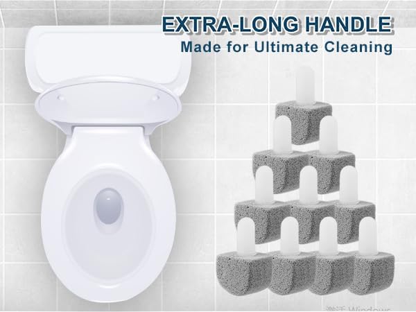 Pumice Stone Toilet Bowl Cleaner – 10 Refills for Hard Water & Rust Stains | Removes hard water rings, limescale & rust stains from toilets, tubs, sinks, and grills without scratching surfaces.
