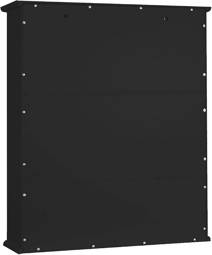 TaoHFE Black Medicine Cabinet Bathroom Over the Toilet Storage Cabinet | Wall Medicine Cabinet Organizer with 2 Door Adjustable Shelves, Wooden Modern Bathroom Shelves Wall Mounted Laundry Room