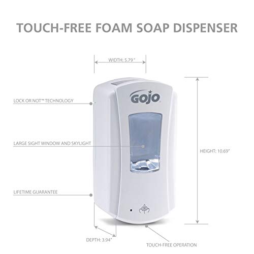 GOJO LTX-12 Touch-Free Foam Hand Soap Dispenser White 1ct - 1980-01