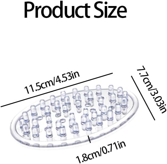 4-Pack Clear Silicone Soap Holder, Oval Soap Dish with Drainage Grooves for Shower, Bathtub, Bathroom & Kitchen Sink