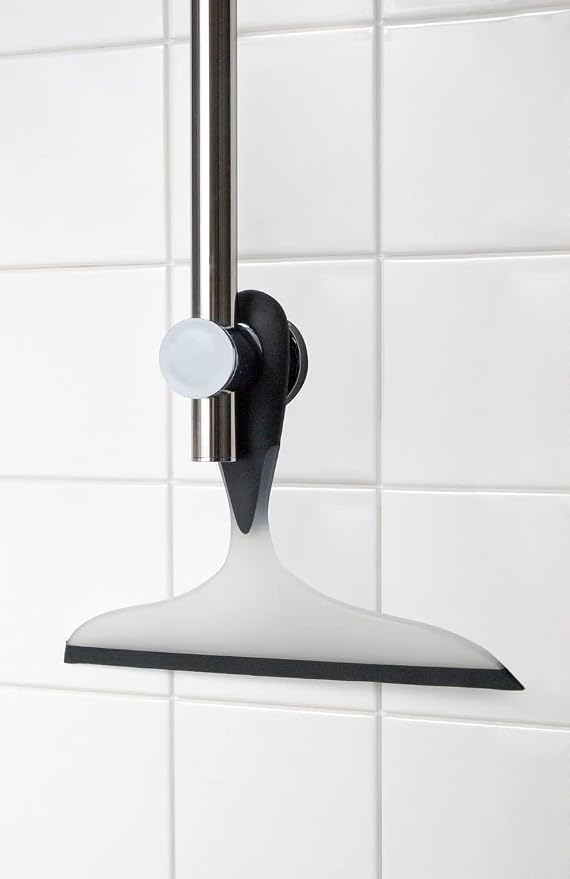 WENKO 18752100 Bathroom Squeegee Loano Black - for Bath and Shower, Plastic, Black