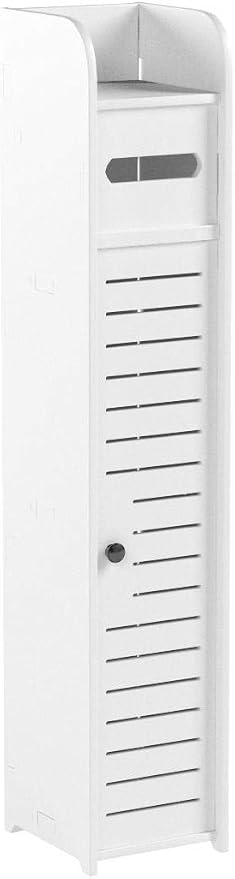 AOJEZOR Small Bathroom Storage Cabinet: No Drill Ultra-Narrow for Renters