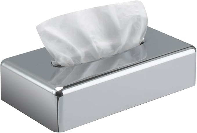 Y-in Hand Tissue Box Cover, Rectangular Mirror Wall Mounted Facial Paper Holder Dispenser, Prefert for Storage on Bathroom Vanity, Kitchen, Night Stand, Countertops Office and Car.