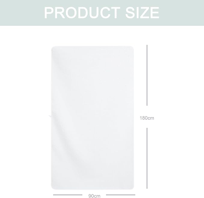 Bath Towel Set Pack of 2, 35 x 70 Inches Large Microfiber Bath Towels, Soft, Absorbent, and Quick Dry Towels for Bathroom, Pool, Beach, Swim, and Yoga, Large Bathroom Towels(2PCS White)