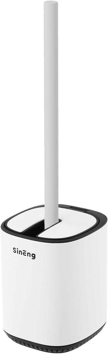 Toilet Brush and Holder Set Toilet Bowl Brush Stainless Steel Automatic Open lid Toilet Bowl Cleaner Brush with Durable Bristle Head Toilet Cleaning Brush for Bathroom