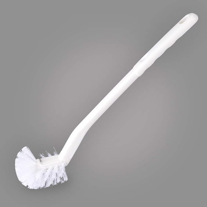 Baffect Curved Toilet Brush with Long Anti-Slip Grip Handle (Plastic) | Toilet Cleaning Brushes Strong Decontamination Hanging Portable Toilet Bowl Brush Bathroom Accessories