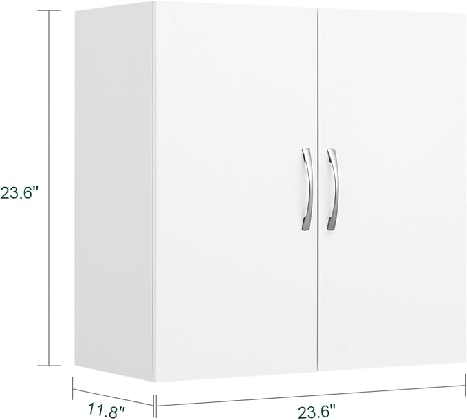 SoBuy Wall Cabinet, Over Toilet Storage Cabinet, Medicine Cabinet with Shelf, Multifunctional Wall Mount Cabinet for Laundry Room, Kitchen, Bathroom, White