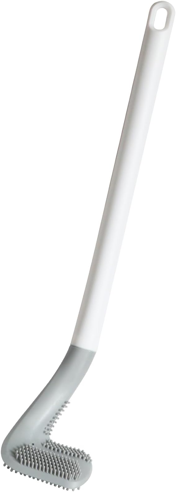 Toilets Brushes, Toilet Cleaning Brush,Golf Flexible Bendable Silicone Long Handled Toilet Brushes, 360°Deep Toilets Bowl Cleaning Brush,Quick Drying Scrubber for Bathroom with Hook (White)