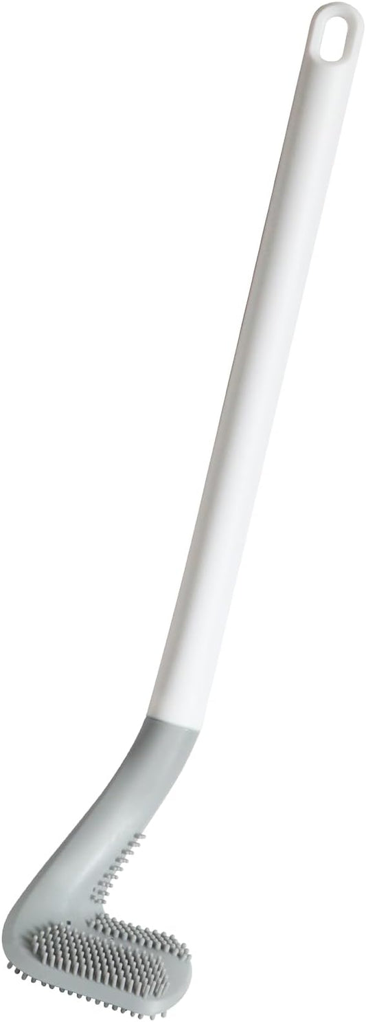 Toilets Brushes, Toilet Cleaning Brush,Golf Flexible Bendable Silicone Long Handled Toilet Brushes, 360°Deep Toilets Bowl Cleaning Brush,Quick Drying Scrubber for Bathroom with Hook (White)