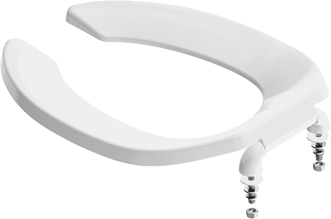 Aünsffer Commercial Toilet Seat Open Front, Public Toilet Seat Elongated 18.5inch, Special for Hospital, Hotel, School, Church, PP Material, B2B Available, 2 Year Support, White