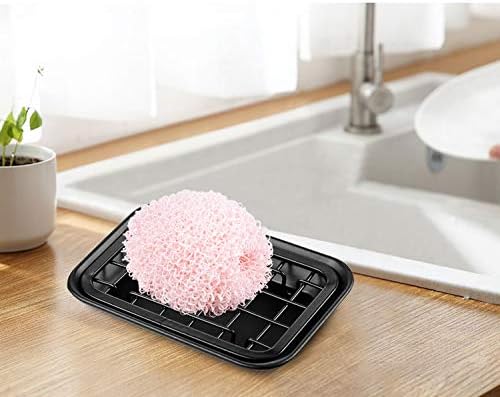 SheeChung Soap Dish for Bathroom Kitchen, Stainless Steel Soap Holder Tray | 2 Pack Black, Metal Soap Dish with Drainage, for Kitchen Sink Counter to Store Bar Soap Sponges Scrubbers, Rust Resistant