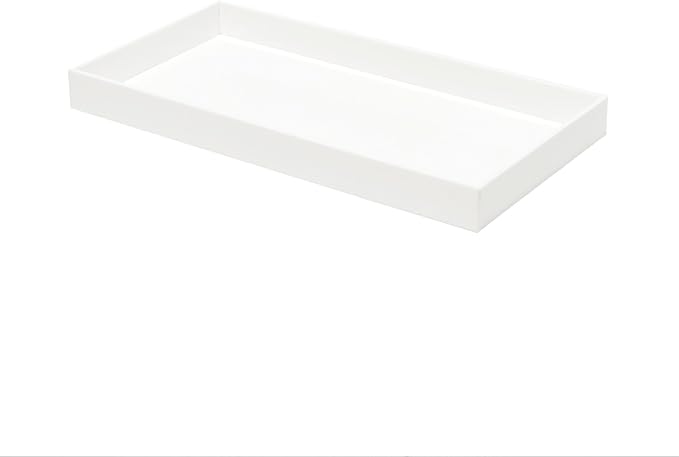 ROYALITA Acrylic Tray for Countertop, Guest Towel Holder Tray for Bathroom | Vanity Trays for Napkin Perfume Jewelry Makeup, Bathroom Tray for Soap Dispenser, Aromatherapy, Cup & Candle, White