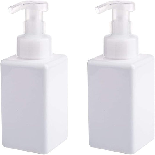 Foaming Soap Dispenser, 22oz Plastic Refillable Pump Bottle, 2 Pack, White | Hand Dispenser for Liquid Soap, Shampoo & Body Wash – Saves Soap with Rich Foam, Reusable, Easy to Refill, BPA-Free