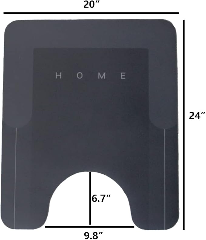 HelloTree 2Pcs Ultra Soft Napa Skin Bath Mat and U-Shaped Toilet Rug, Water Absorbent and Non Slip Shower Bath Rug for Bathroom, Tub and Shower - 20"x32"+20"x24", Dark Grey | Water Absorbent and Non Slip Shower Bath Rug for Bathroom, Tub and Shower - 2...