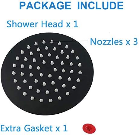 NearMoon Rain Shower Head, Ultra-Thin Design-Pressure Boosting, Awesome Some Experience, High Flow Stainless Steel Rainfall Head (6 Inch,Matte Black)