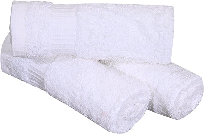 Premium White Washcloths Set - 48 Pack | 12x12 Inches - Ultra Soft, Highly Absorbent - Cotton Wash Cloths for Your Body - Machine Washable & Fingertips Towels (12 x 12, White - 48)