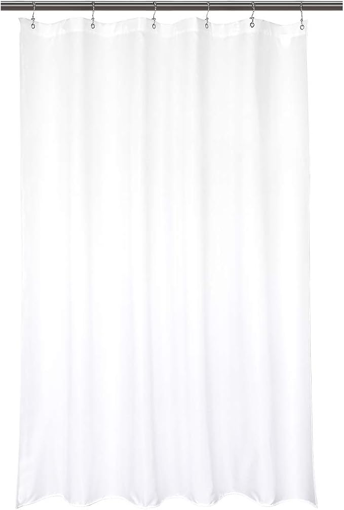 Barossa Design 32x72 Fabric Stall Shower Curtain Liner White | Soft Microfiber Cloth, Waterproof, Hotel Quality, Machine Washable, 32W x 72H for Narrow Bathroom Stall