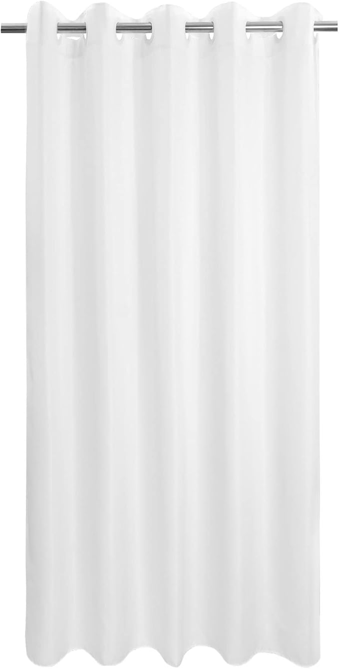River Dream Extra Long No Hook Shower Curtain or Liner 71x98, White | Soft Microfiber, Bottom Magnets, XL Waterproof Fabric Shower Curtain Set, Machine Washable, 71W x 98H