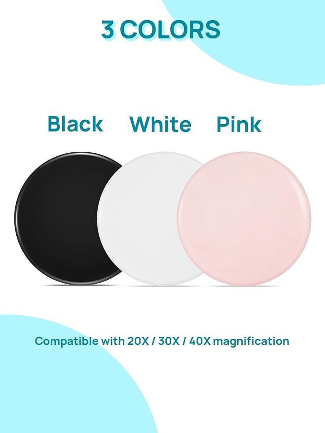 Macaki 1x/30x Compact Magnifying Mirror for Travel and Makeup, 3 in, Black | Small Mirror for Purse, Portable Makeup Mirror, Dual-Sided Flip, Smooth Plastic & Glass,Purse Essentials