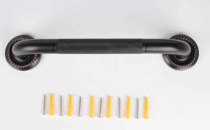 16-Inch Texured Shower Grab Bar, Oil Rubbed Bronze, Nice for Toilet & Bathtub
