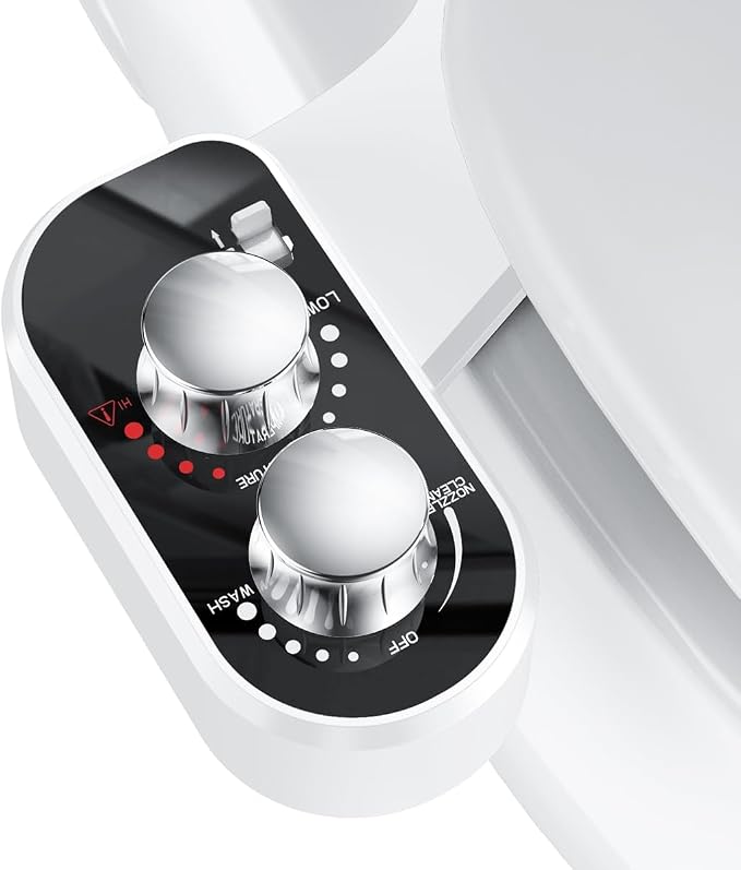 Hot and Cold Bidet Attachment for Toilet, Warm Water Bidet | Ultra Slim Non-Electric Bidet Attachment, Adjustable Pressure Self-Cleaning Nozzle, Rear & Feminine Wash, Easy Installation