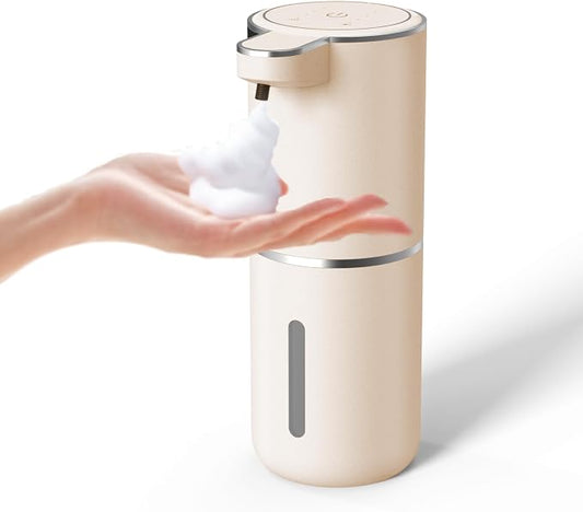 Automatic Soap Dispenser – Touchless Foaming Soap Dispenser 400ml USB Rechargeable Dispenser Electric Wall Mounted 4levels Adjustable Foam Soap Dispenser Pump for Bathroom Kitchen(Gold)