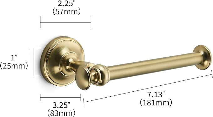 Toilet Paper Holder Champagne Bronze Tissue Roll Holder for Bathroom Organization and Storage Single Post Toilet Tissue Holder Wall Bathroom Accessories (1-Pack)