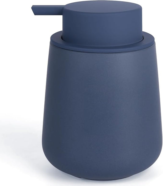BosilunLife Ceramic Soap Dispenser - Dish Soap Dispenser for Bathroom 12Oz | Refillable Liquid Hand Wash Dispenser for Essential Oil, Lotion Soap, Blue