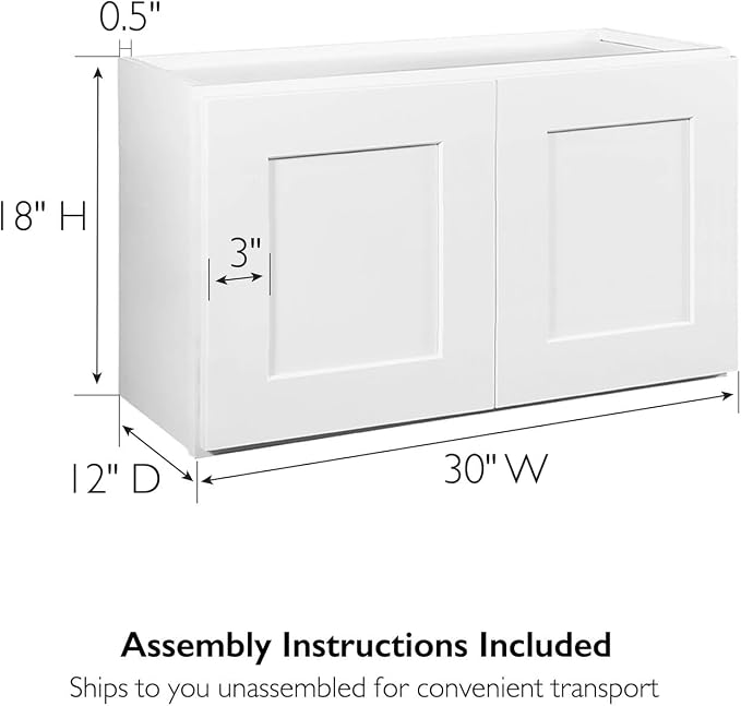 Design House Brookings Kitchen Bridge Wall Cabinet, 30", White | Wall Mount, Contemporary/Modern, Wood, Kitchen, 561662