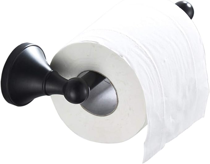 Flybath Toilet Paper Holder Brass Antique Wall Mounted Oil Rubbed Bronze | Rustproof, Heavy Duty, Sturdy, Easy to Fit, Vintage Black Loo Roll Holder Stand, Tissue Storage, Retro Bathroom Accessories