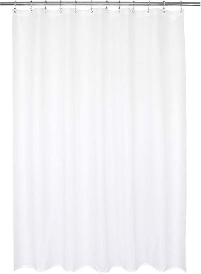 Barossa Design 70x72 Fabric Shower Curtain Liner Pure White | Soft Microfiber Cloth, Waterproof, Hotel Quality, Machine Washable, 70W x 72H for Bathroom/Tub