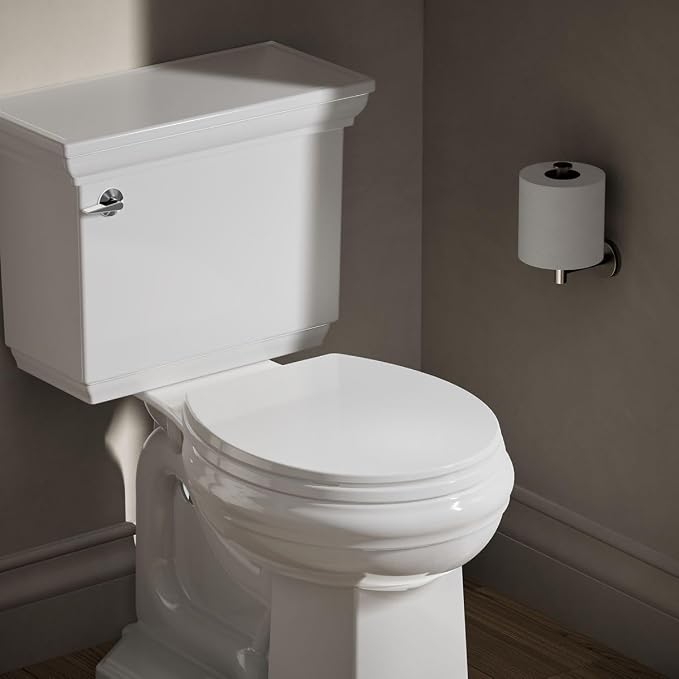 KOHLER K-4775-0 Brevia Round Toilet Seat with Quick-Release Hinges And Quick-Attach Hardware For Easy Clean, White (Pack of 2)