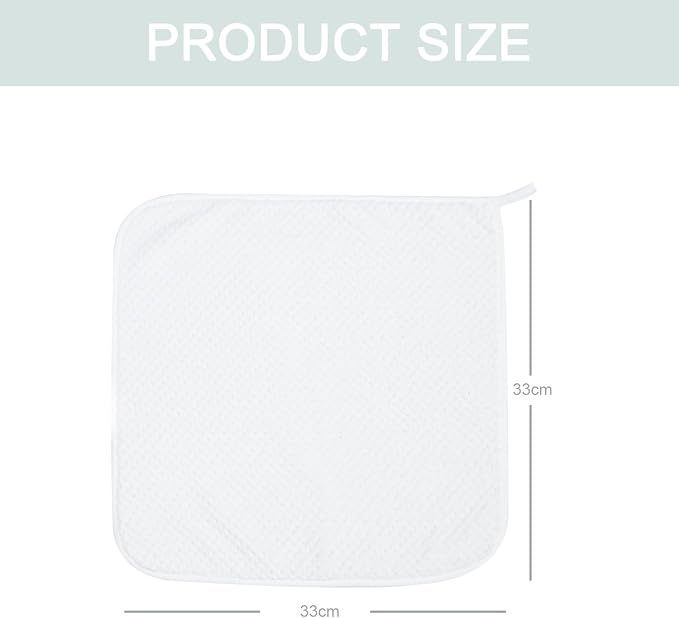 MaopaoBeauty Washcloth Set for Bathroom - Quick Drying - Ultra Soft Microfiber Absorbent Towel for Bath Fitness, Gym, Shower, Hotel, and Spa - 13x13 Inch | Set of 6, White