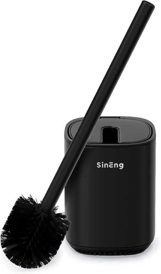 Toilet Brush and Holder Set Toilet Bowl Brush Stainless Steel Automatic Open lid Toilet Bowl Cleaner Brush with Durable Bristle Head Toilet Cleaning Brush for Bathroom