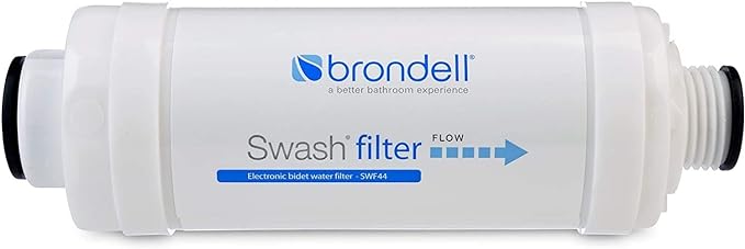 Brondell SWF44 Swash Bidet Filter, Premium Carbon Water Filtration System for Electric Bidet Toilet Seats, Lasts Up to 6 Months