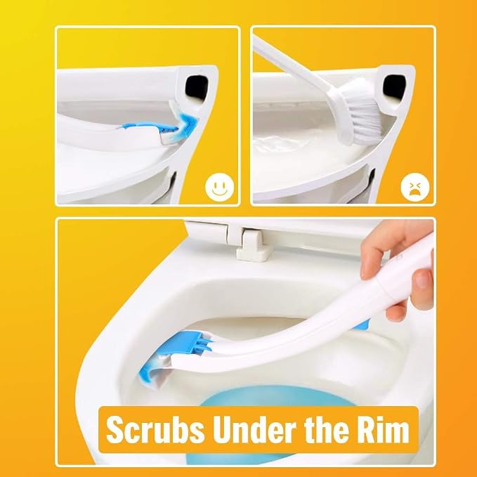 Disposable Toilet Bowl Brush Holder System with Flushable Refill Pads | Flushable, Disposable, Easy to Use, With 1 Toilet Brush+1 Holder+1 Cleaning Glove+12 Refills