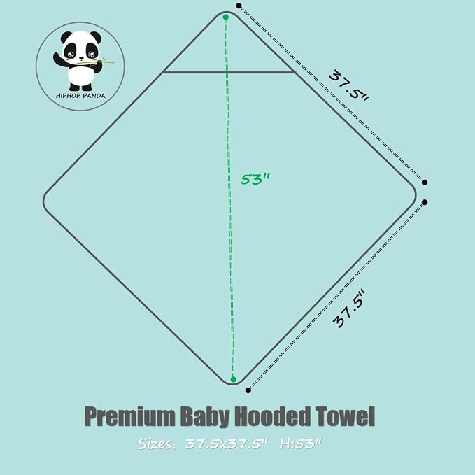 HIPHOP PANDA Ultra Soft Hooded Baby Towel - 2-Layer Thick 500GSM Absorbent | Rayon Made from Bamboo, Hooded Bath Towel for Newborn, Infant, Toddler, Baby Registry - Yellow Duck, 37.5x37.5 In