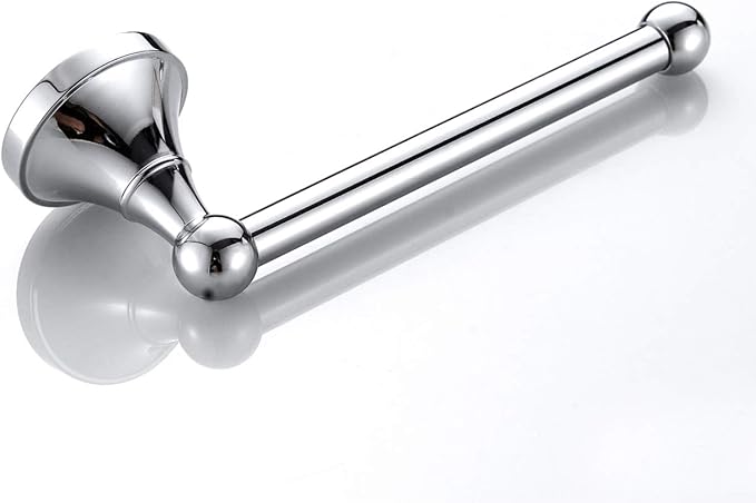 Flybath Toilet Paper Holder Brass Polished Chrome Wall Mount for Bathroom | Rust-proof, Heavy Duty, Sturdy, Easy to Fit, Stylish Silver Loo Roll Holder, Paper Tissue Storage, Bath Accessories 5.7Inch