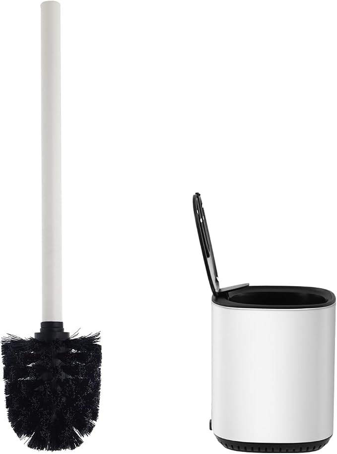 Toilet Brush and Holder Set Toilet Bowl Brush Stainless Steel Automatic Open lid Toilet Bowl Cleaner Brush with Durable Bristle Head Toilet Cleaning Brush for Bathroom