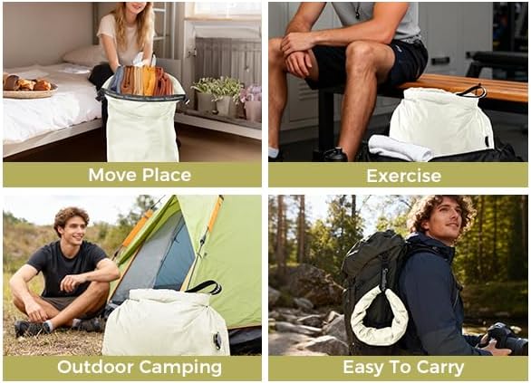 Compression Travel Laundry Bag for Dirty Clothes, Pump-Free Laundry Bag for Suitcase & Dorm, Waterproof Wet Dry Clothes Organizer, Large Capacity Space Saving Travel Bag (1 Pcs)(White, L)