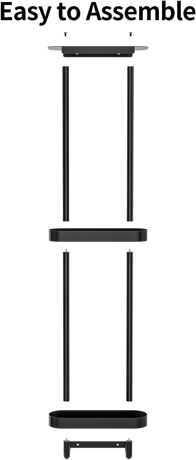 STWWO Bathroom Towel Storage, 36.4 Inch Towel Racks for Bathroom Wall Mounted with Shower Caddy with Metal Shelf, Black | Towel Racks for Bathroom 36.4Inch with Shower Caddy