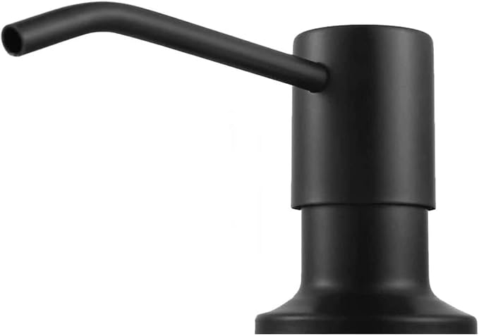 Soap Dispenser for Kitchen Sink, Built in Sink Soap Dispenser Lotion Dispenser with 17 Ounce Bottle, Stainless Steel Sink soap Dispenser, Black