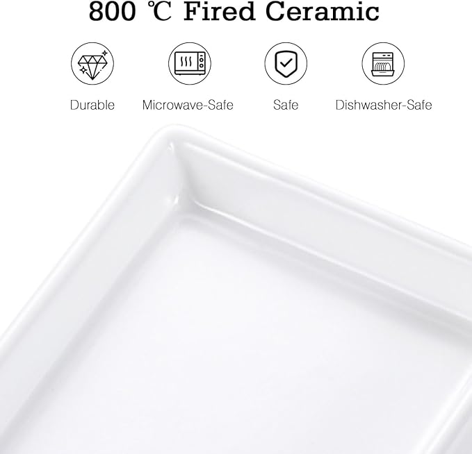 Luxspire Bathroom Vanity Tray Ceramic Perfume and Jewelry Dish, Mini, White | 6.7 x 3.5 inch Smooth matte ceramic, easy clean, anti-slip bottom, organize soap dispenser jewelry candles
