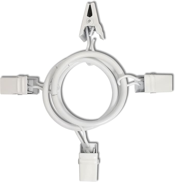 LLPJS 40 Pack Curtain Rings with Clips, Curtain Clip Rings Hooks, Bow Hanger Clips for Hanging Drapery Drapes Bows, Ring 1.26 inch Interior Diameter, Fits up to 1" Rod, White