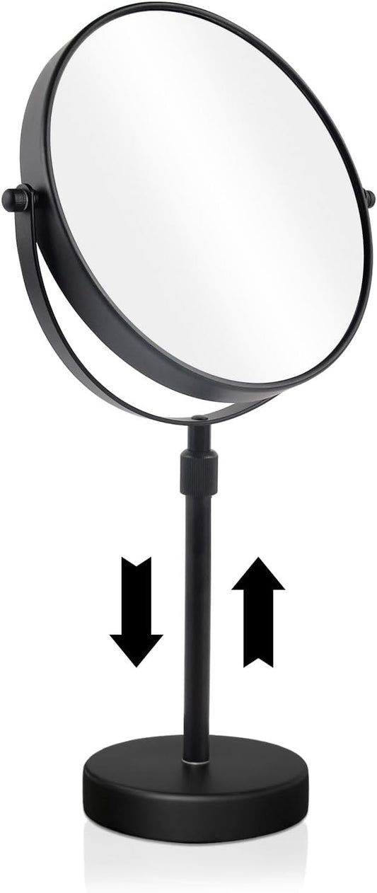 Nicesail 8 Inch Makeup Mirror Black, 19 Inch Tall, 10X Magnification Vanity | Magnifying Mirror, Tabletop with Pedestal, Height Adjustable (8 Inch, 10X), Beauty Mirror Magnifying Vanity Mirror 10x