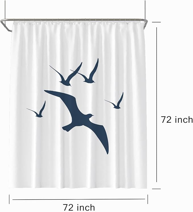 LLSCL Fabric Shower Curtain Liner with Magnets, Waterproof Hotel Quality, 72 x 72 Machine Washable