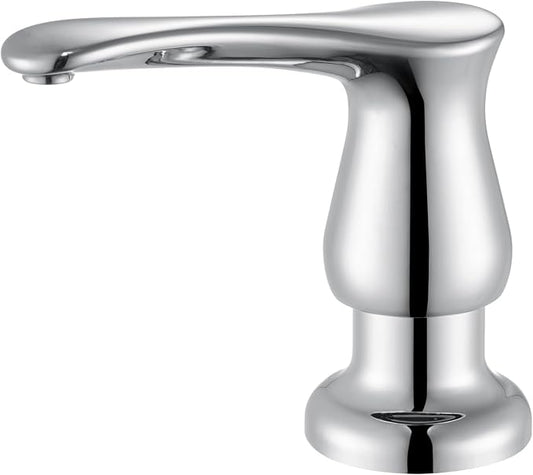 Kitchen Sink Soap Dispenser with 17 OZ Bottle - Chrome | Built in Soap Dispenser, Liquid Dispenser for Kitchen Sink, Refill from The Top, G086C