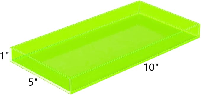 ROYALITA Acrylic Tray for Countertop, Guest Towel Holder Tray for Bathroom | Vanity Trays for Napkin Perfume Jewelry Makeup, Bathroom Tray for Soap Dispenser, Aromatherapy, Cup & Candle, Green