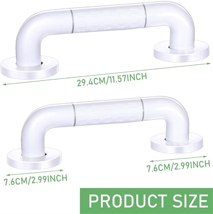 Grab Bars Anti Slip Shower Handle Bathroom Grab Bar Hand Rail Support Assist Bath Handles Bathroom Balance Bars for Handicap Elderly Injury (Pack of 2)